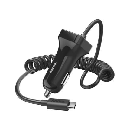CAR CHARGER HAMA Type-C 2.4A 1m Black